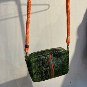 Clare V Neon Orange Interchangeable Strap Crossbody Strap